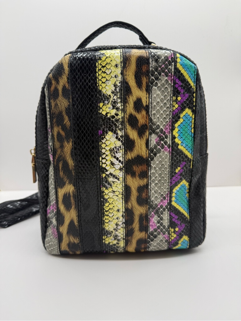Betsey Johnson Mini Backpack – Mixed Animal Print & Snakeskin Pattern - Picture 1 of 6